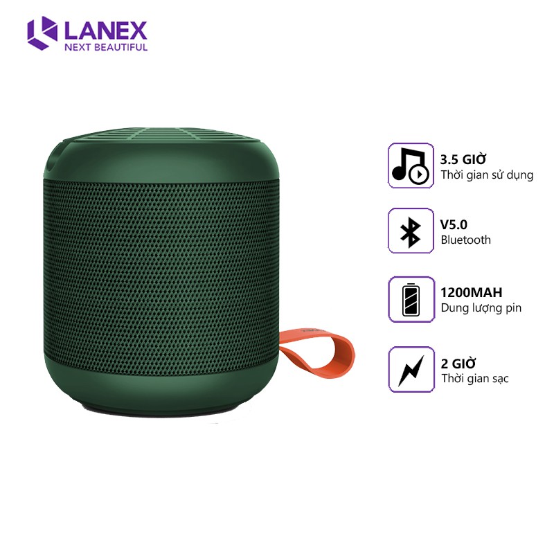 Loa Bluetooth LANEX LSK - W05 V5.0, nghe nhạc sống động, pin trâu, kèm giá đỡ, tương thích nhiều thiết bị