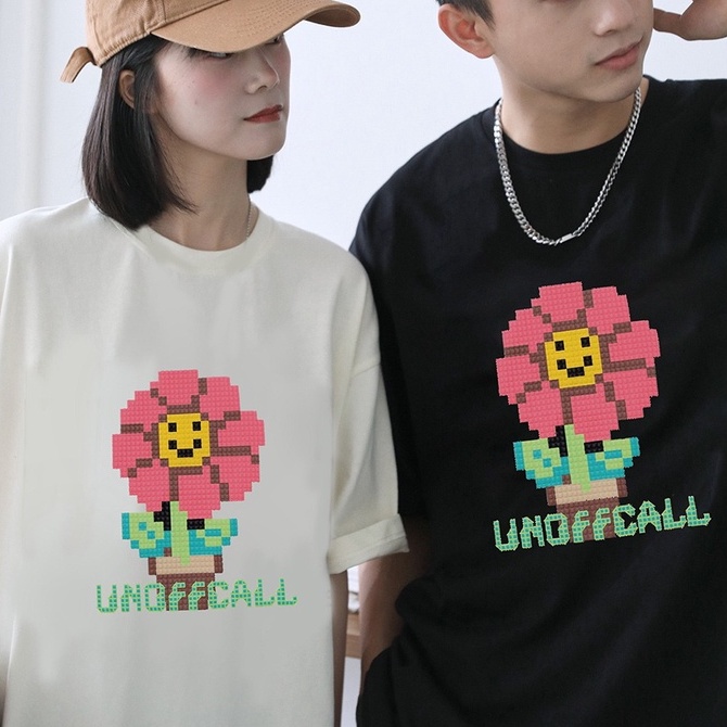 Áo Thun oversize Heheliangfei / Hoa / Hoa