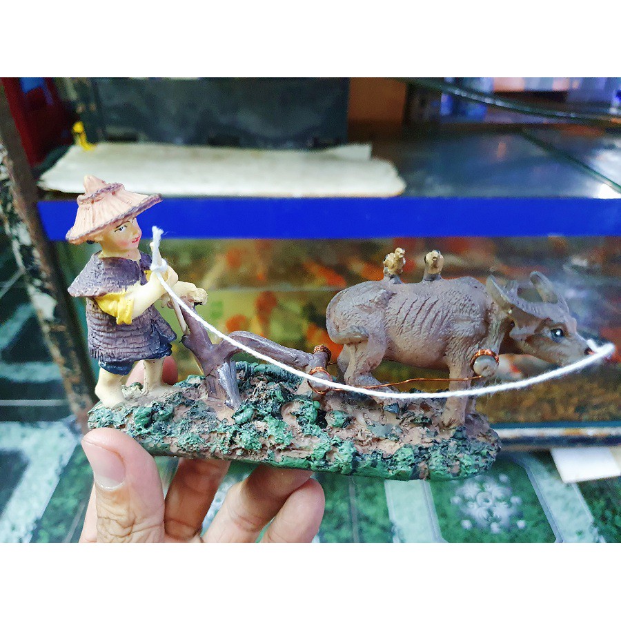 CHÚ TIỂU CHĂN TRÂU TRANG TRÍ HỒ CÁ NON BỘ 14x3x9cm