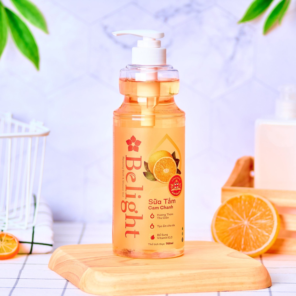 Sữa tắm dưỡng trắng Belight, dưỡng da mềm mịn chiết xuất thành phần thiên nhiên - 700ml