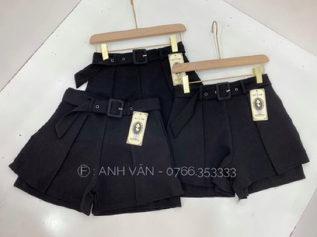 Quần giả váy kèm đai oze
