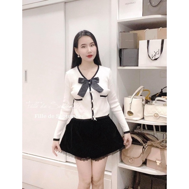 👗Áo len nơ đá chất len tăm 2021