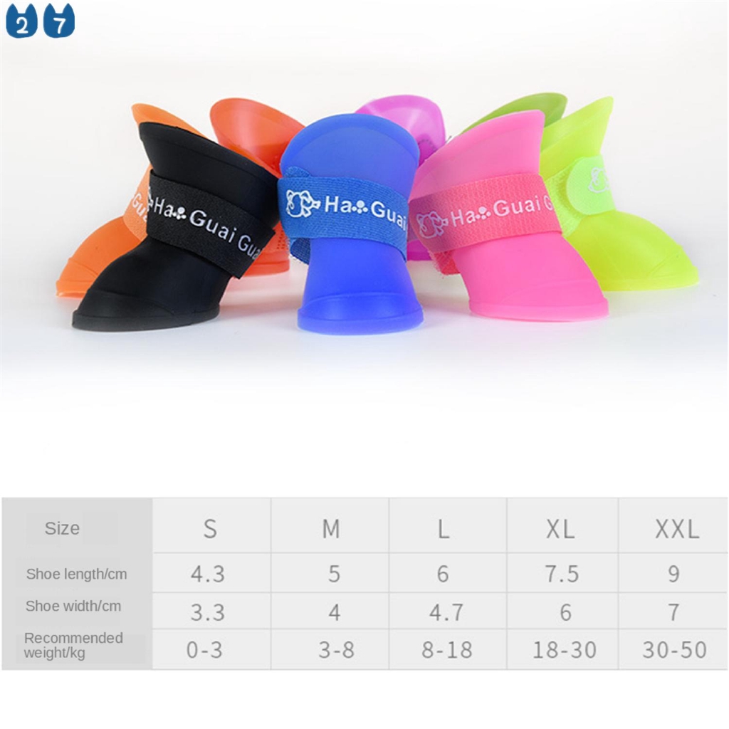 Bộ 4 Giày Đi Mưa Xinh Xắn Cho Thú Cưng