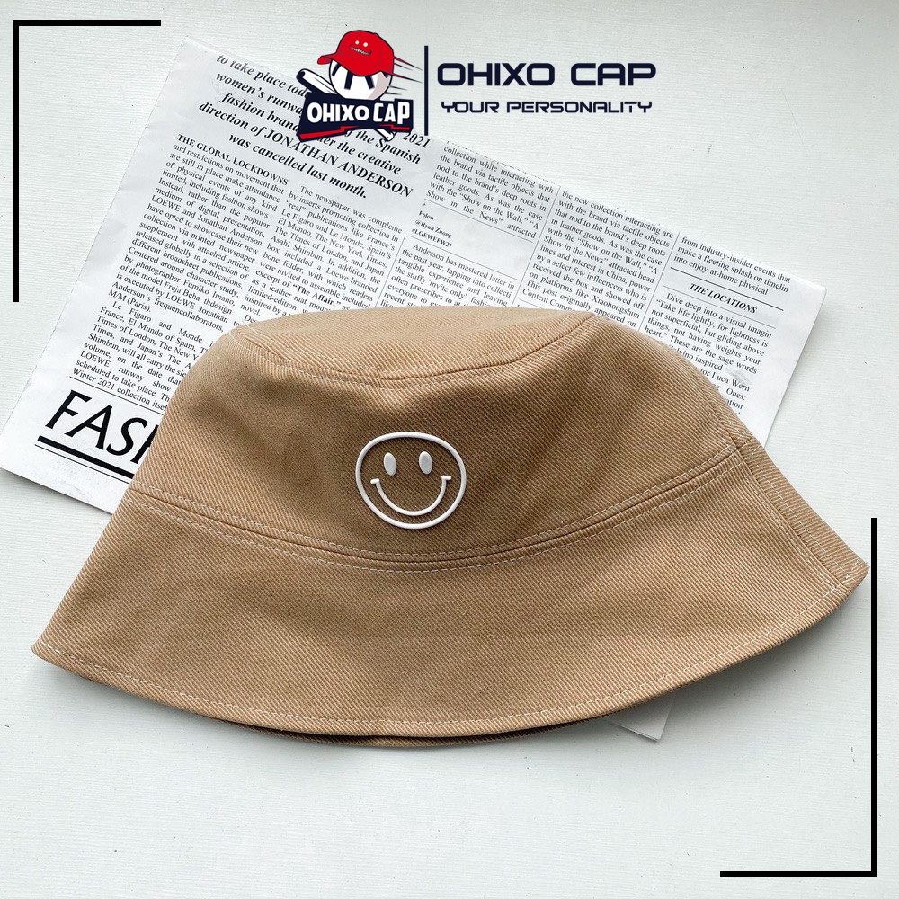 Mũ Bucket Nón Bucket Hình Mặt Cười Phong Cách Ulzzang Hàn Quốc OHIXO V03