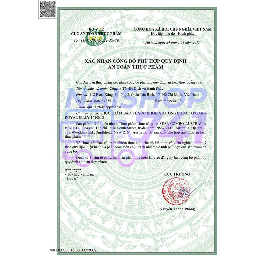 Sữa ong chúa Costar Royal Jelly 1610mg đẹp da, chống lão hóa, Chai 365 viên | BigBuy360 - bigbuy360.vn