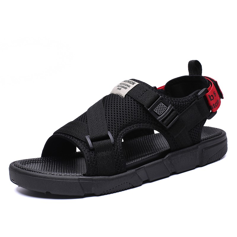 Giày sandal YOZOH cho nam màu đen & đỏ phong cách thời trang size 39-45