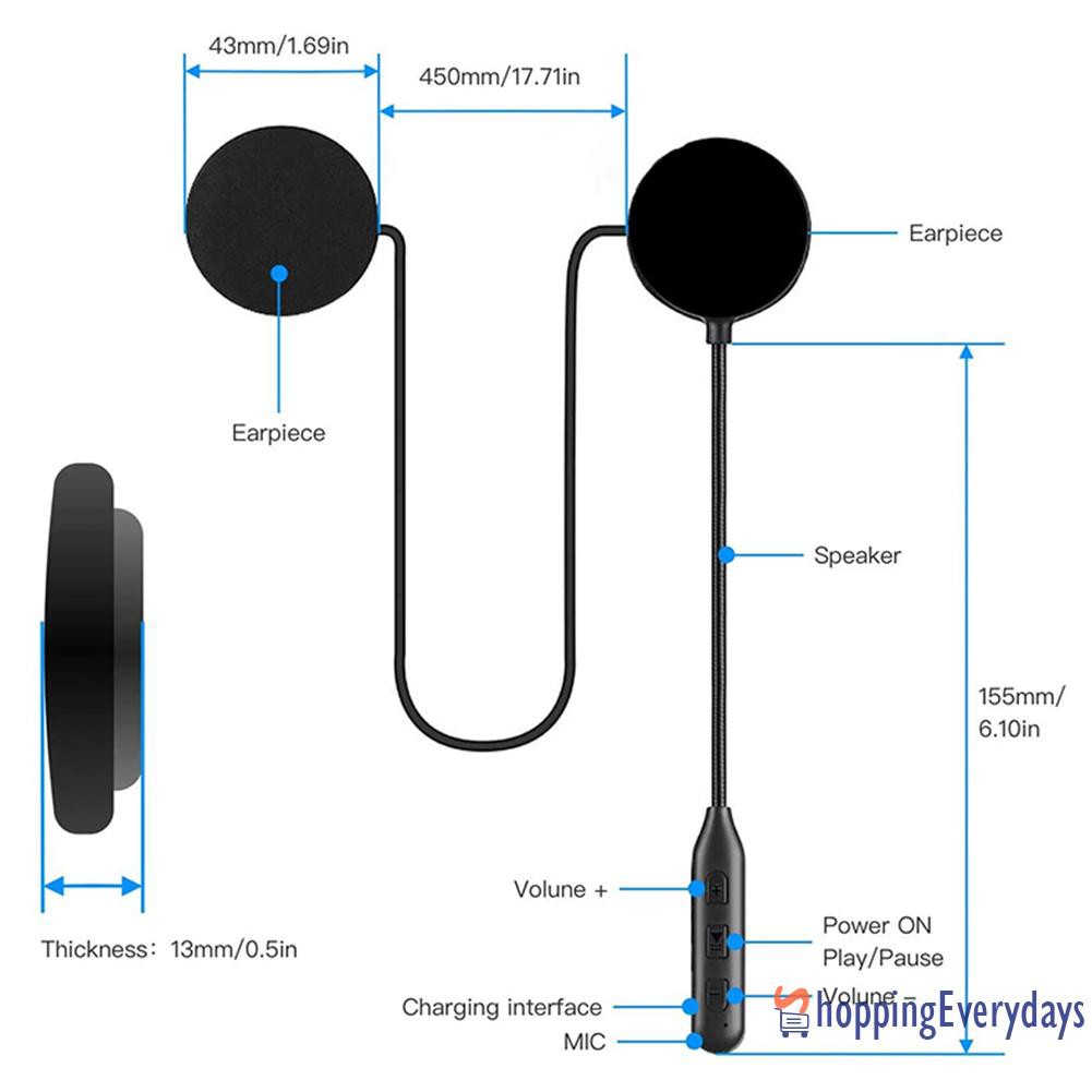 Tai Nghe Bluetooth Bt30 Không Dây Gắn Mũ Bảo Hiểm Chất Lượng Cao