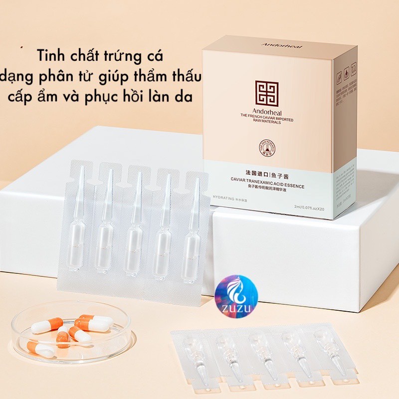 Hộp 20 ống Tinh Chất Dưỡng Da Giảm Mụn Tế Bào Gốc Trứng Cá Hồi WINKBEAUTY