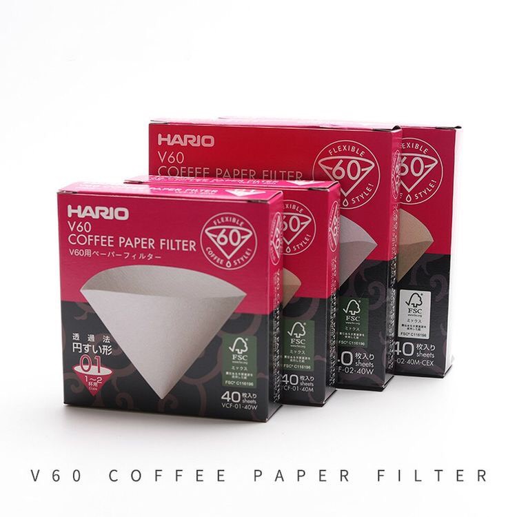 Giấy Lọc Cà Phê Hario V60 Size 2 Pha 1-4 Cups, 40 tờ