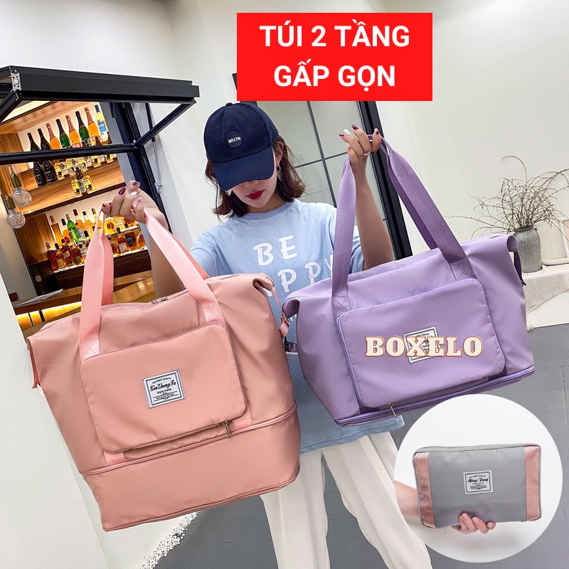 Túi du lịch cỡ lớn BOXELO cho nam nữ đa năng đựng đồ mỹ phẩm cá nhân đi du lịch 2 tầng