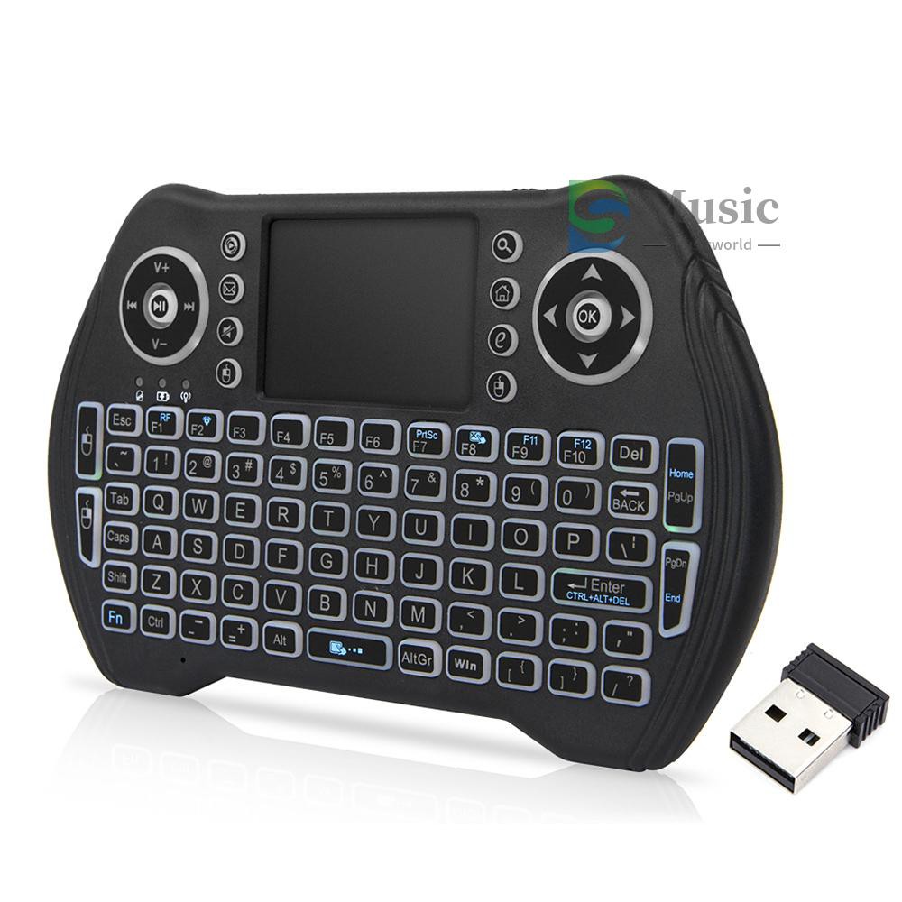 〖MUSIC〗Backlit 2.4GHz Wireless Keyboard Touchpad Mouse Handheld Remote Control 3 Colors Backlight for Android TV BOX Smart TV PC Notebook