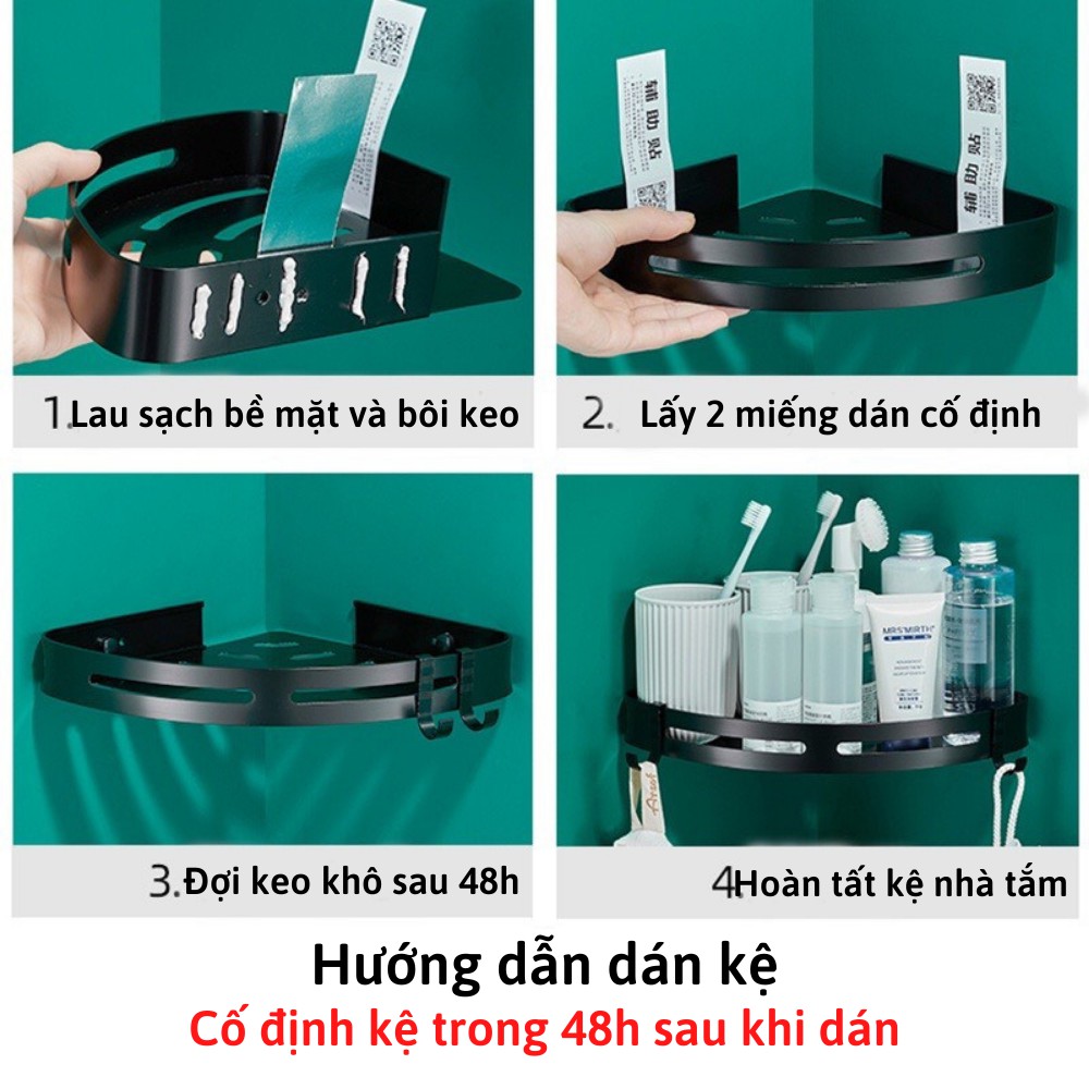 Kệ Góc Dán Tường Nhà Tắm, Kệ Nhà Tắm Inox Không Gỉ Tiện Dụng TIME HOME