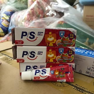 Kem đánh răng PS dâu cho trẻ từ 2-6 tuổi 15g( set 3 hộp