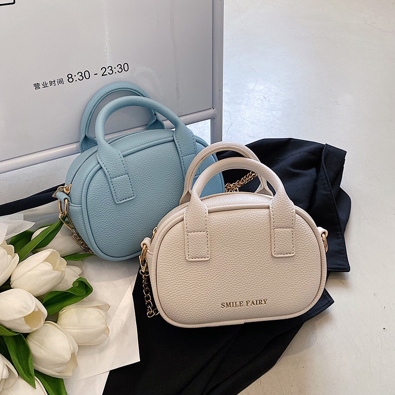 Túi Đeo Chéo Dây Xích Có Khóa Kéo Nhỏ Gọn Phong Cách Hàn Quốc Cho Nữ