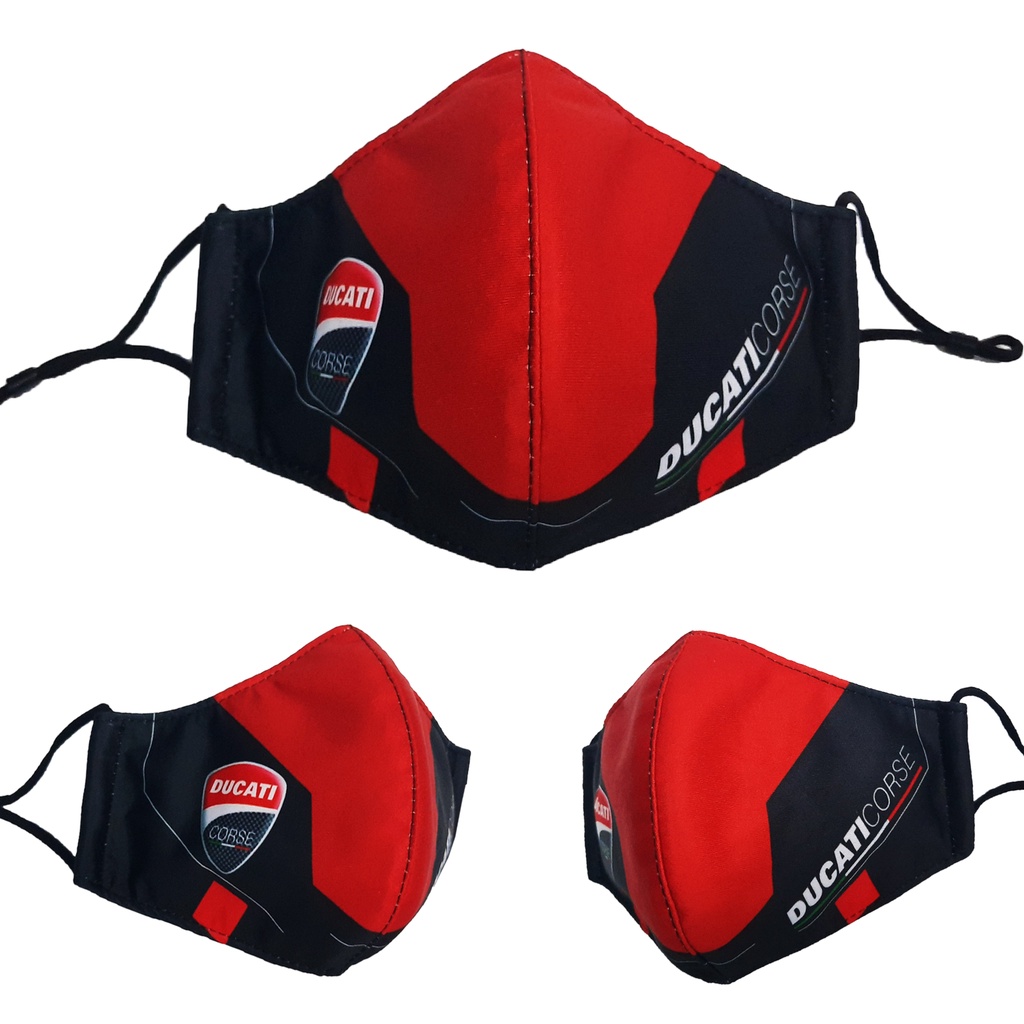 KHẨU TRANG XE MÁY DUCATI 2, MOTO GP FORM NAM NỮ - 4 LỚP BẢO VỆ " KHÁNG GIỌT BẮN - SIÊU KHÁNG KHUẨN " Made in Thailand