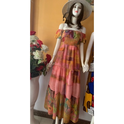 Đầm maxi hoa to
