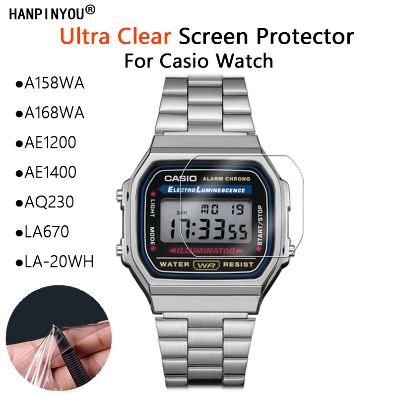 3 Miếng Bảo Vệ Màn Hình Cho Casio A158WA A168WA AE1200 AE1400 AQ230 LA670 LA-20WH W800H-1AV F-91W B6