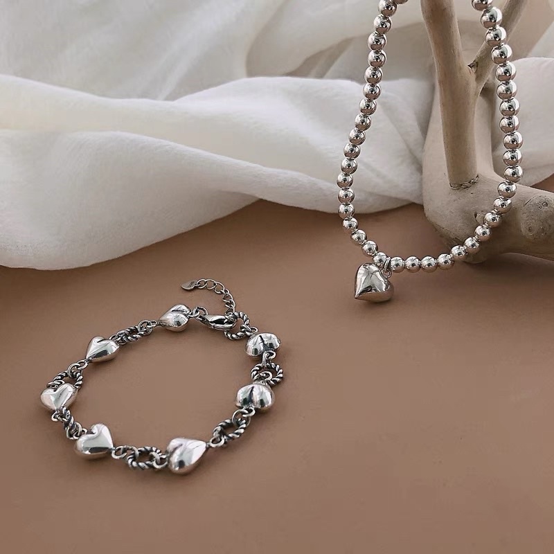 Lắc tay mạ Bạc trái tim xinh xắn