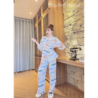xả kho 45-55kg] Bộ Dài Xẻ Tà Lụa Mango _ Gấm Cao Cấp Mặc Nhà Cho Nàng Múp
