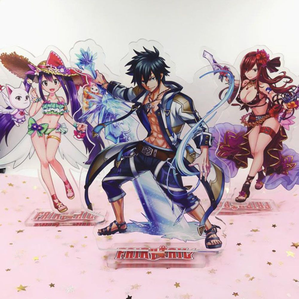 Mô hình nhân vật anime Fairy Tail làm từ acrylic có giá đỡ trưng bày