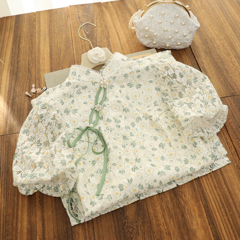 Đầm Sườn Xám Tay Ngắn Chất Liệu Chiffon Màu Xanh Lá/Hồng Thời Trang Mùa Hè Cho Nữ