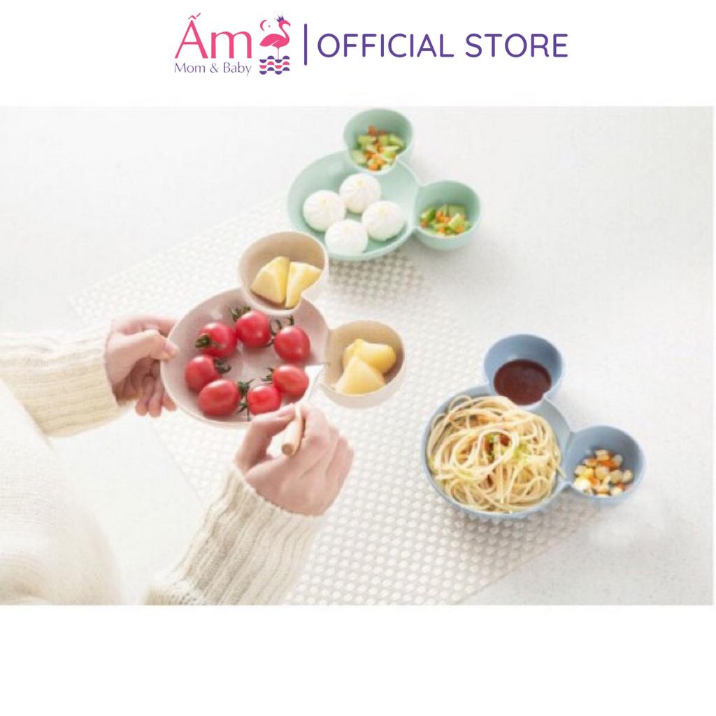 Bát Ăn Dặm Lúa Mạch Ấm Baby Hình Mickey An Toàn Tiện Lợi Cho Bé Ấm Gift Decor