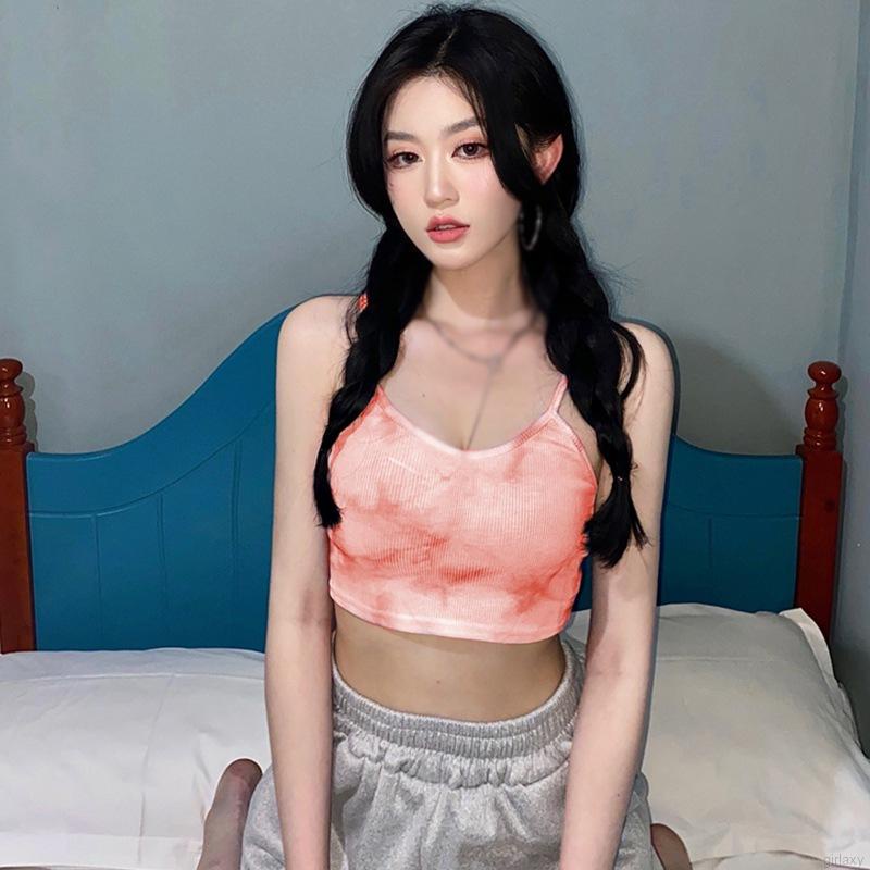 Áo Croptop Sát Nách Nhuộm Màu Kiểu Hàn Quốc Cá Tính