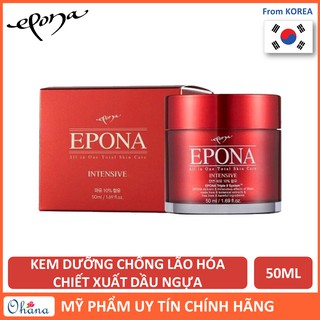 Kem Dưỡng Da Sáng Da, Chống Lão Hóa Chiết Xuất Dầu Ngựa Epona All In One Total Skin Care Intensive 50ml - Đỏ