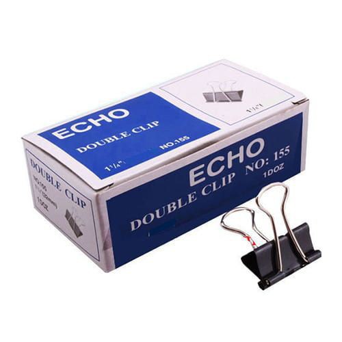 Kẹp Bướm SLECHO Nhiều Kích Thước Echoolax Double Clip 15mm/19mm/25mm/32mm - Hộp 12 Cái (Kẹp Giấy)