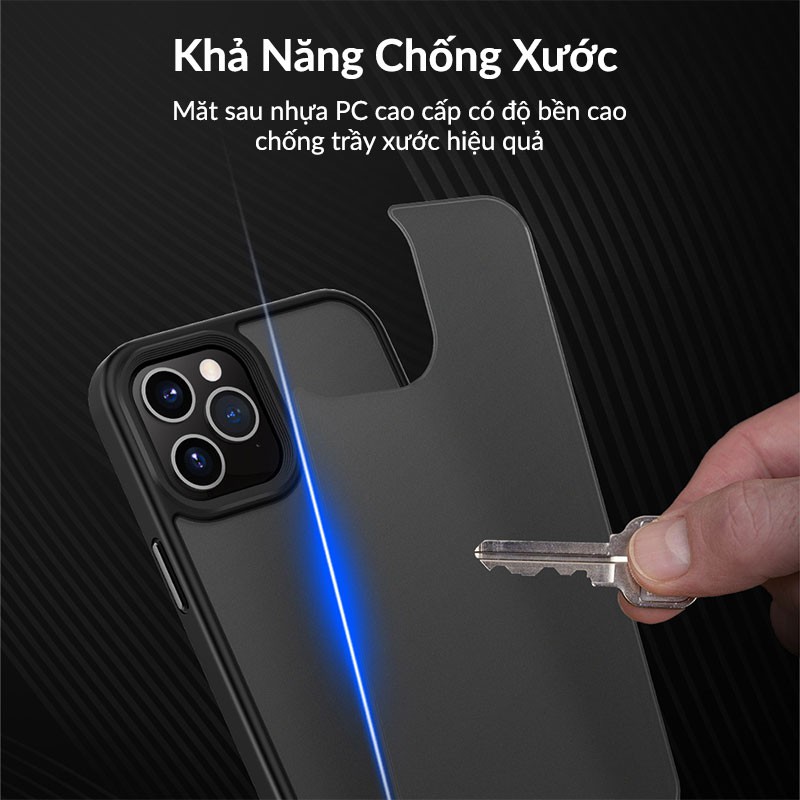 Ốp Lưng Likgus Tuan Series Chống Sốc, Viền Màu, Phủ Mờ Chống Ố Vàng, Dùng cho iPhone 12, 11/11Pro, X/XS, Xsmax