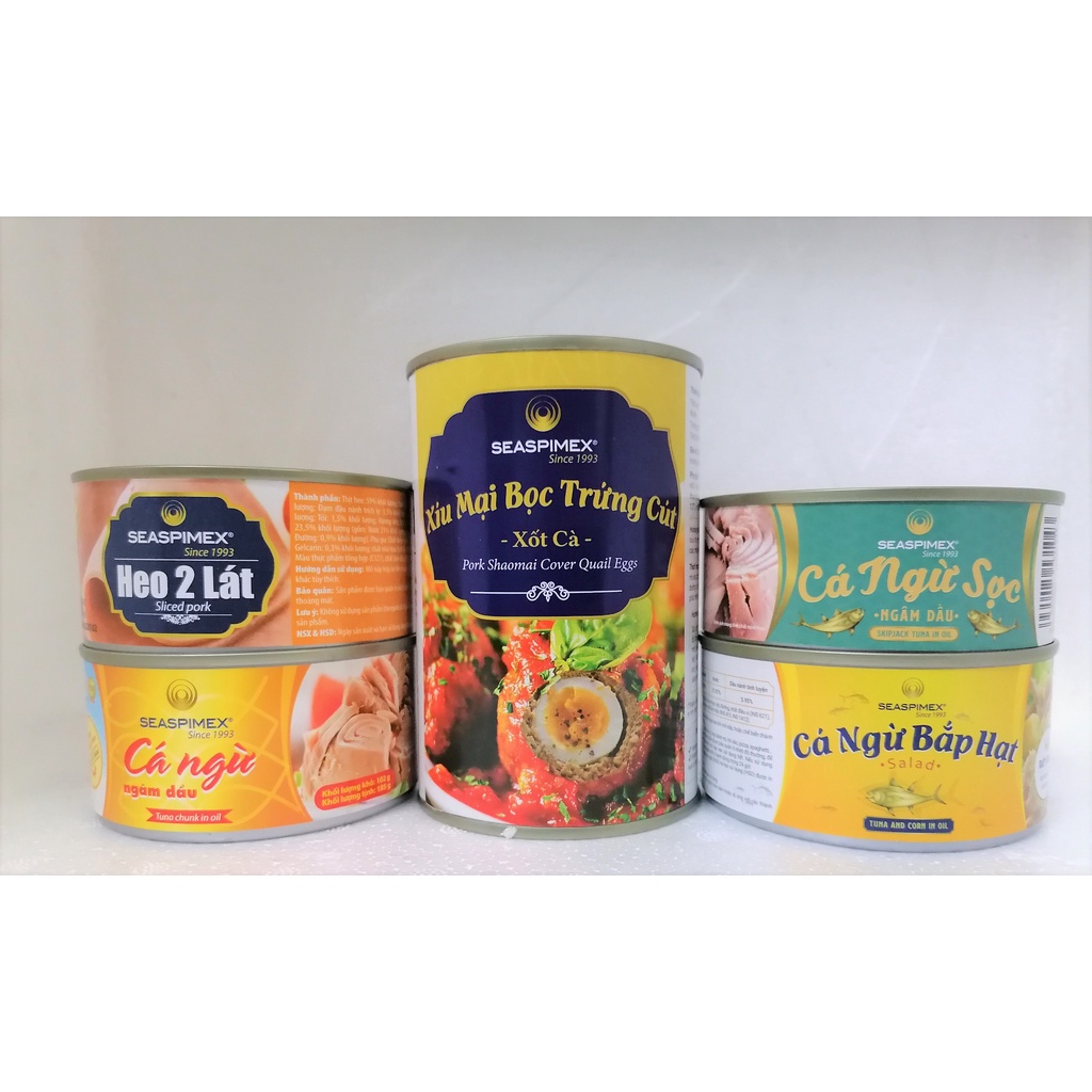 [Lon 425g] XÍU MẠI BỌC TRỨNG CÚT XỐT CÀ [VN] SEASPIMEX Pork Shaomai Cover Quail Eggs