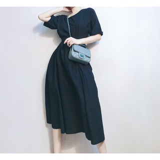 Đầm midi xoè cột dây hàn quốc