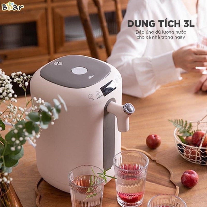 Bình đun nước nóng giữ nhiệt siêu tốt Bear Dung tích 3 Lít mẫu mã sang trọng