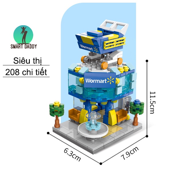 Đồ chơi lego lắp ghép nhà hàng thương hiệu - Thành phố thu nhỏ cho bé