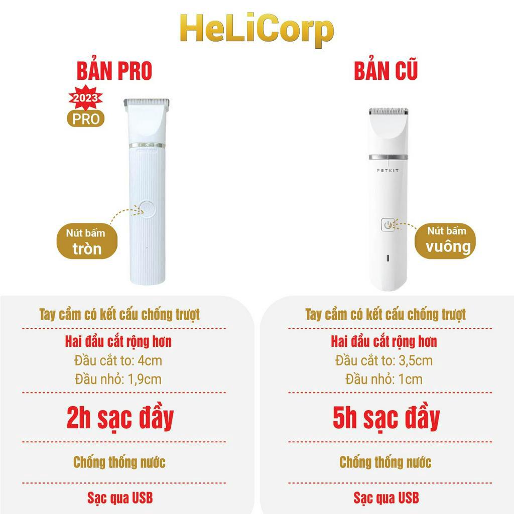Tông Đơ Cắt Tỉa Cạo Lông Chó Mèo Petkit Pro 2023 - HeLiCorp