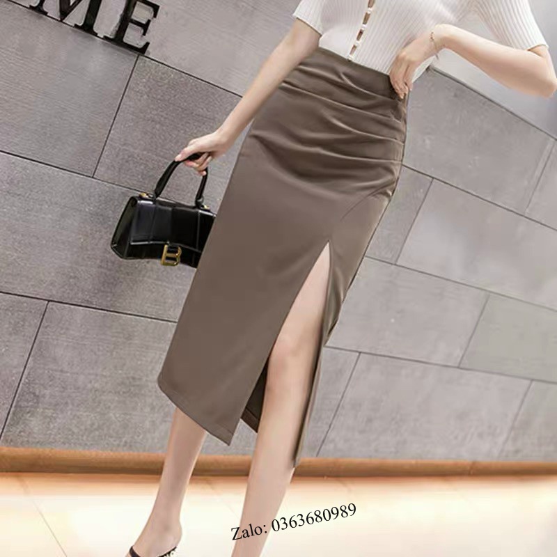 Chân váy xẻ tà dáng dài sành điệu