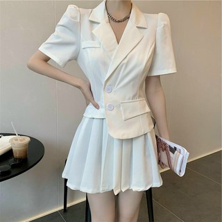 Sét bộ áo vest chân váy xếp ly quá đẹp
