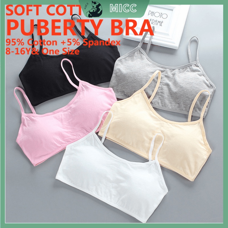 Áo Lót Mút Cotton Mềm Mại Không Gọng Cho Bé Gái 8-18 Tuổi