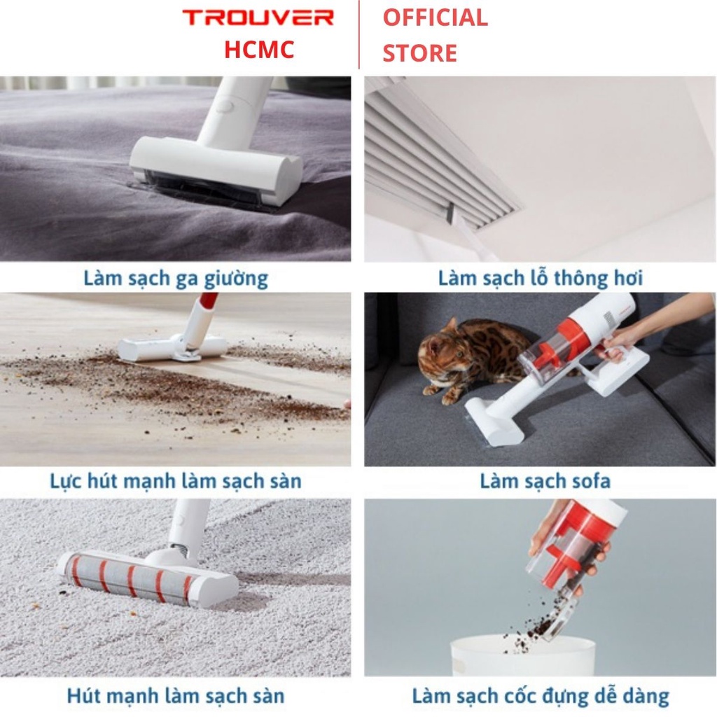 Máy Hút Bụi Không Dây Cầm Tay Trouver Power 12, Động Cơ 450W, Lực Hút 24000Pa, Siêu nhẹ