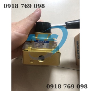 Van gạt tay khí nén HV 02 (ren 13mm) HV 04 (ren 21mm) van gạt hơi điều khiển xi lanh khí