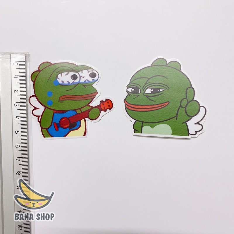 Set 15 sticker ếch xanh Pepe sad frog lai ong Qoobee siêu bựa cho vozer