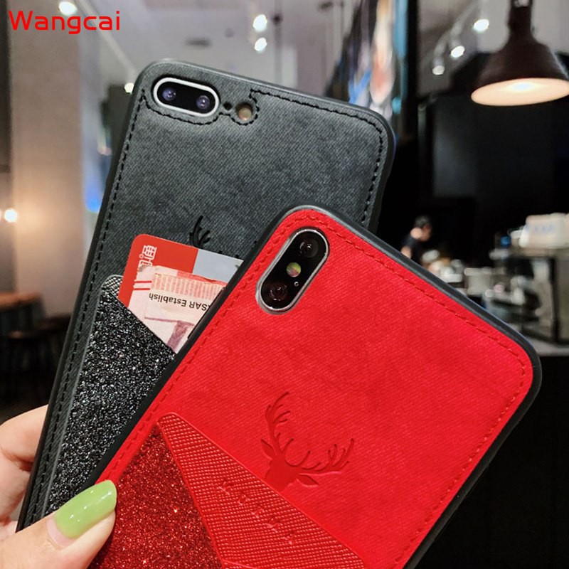 Ốp Điện Thoại Vải Mặt Nhám Hình Tuần Lộc Kiểu Ví Đựng Thẻ Xiaomi Redmi 9 9c 9a Note 9 Pro Max 9s 10x 4g 5g Pro Mi Note 10 Lite | BigBuy360 - bigbuy360.vn