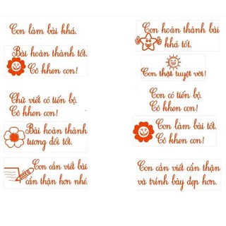 Combo 10 Con dấu nhận xét (tiểu học)