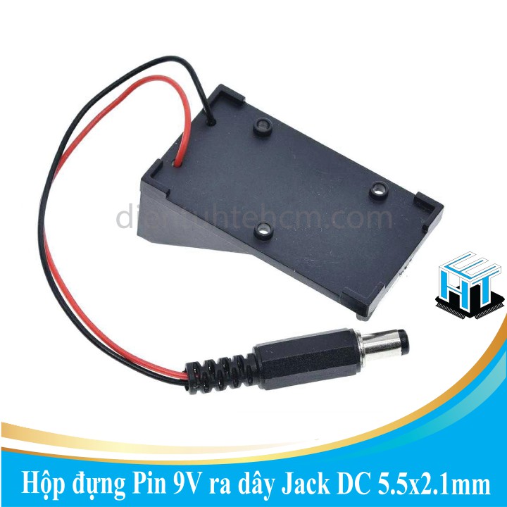 Hộp đựng Pin 9V ra dây Jack DC 5.5x2.1mm