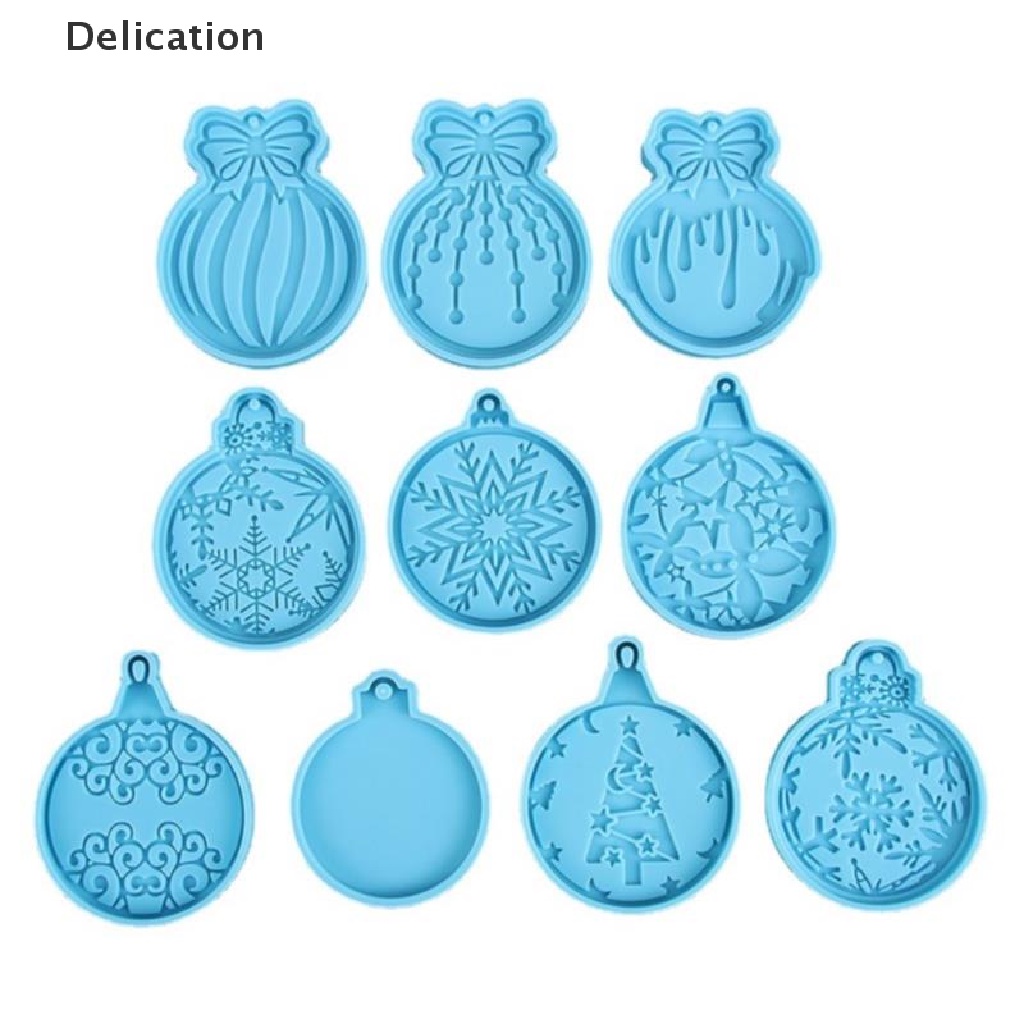 [Delication] Khuôn Silicone Làm Móc Khóa Bằng Nhựa Resin Epoxy Hình Quả Bóng Giáng Sinh