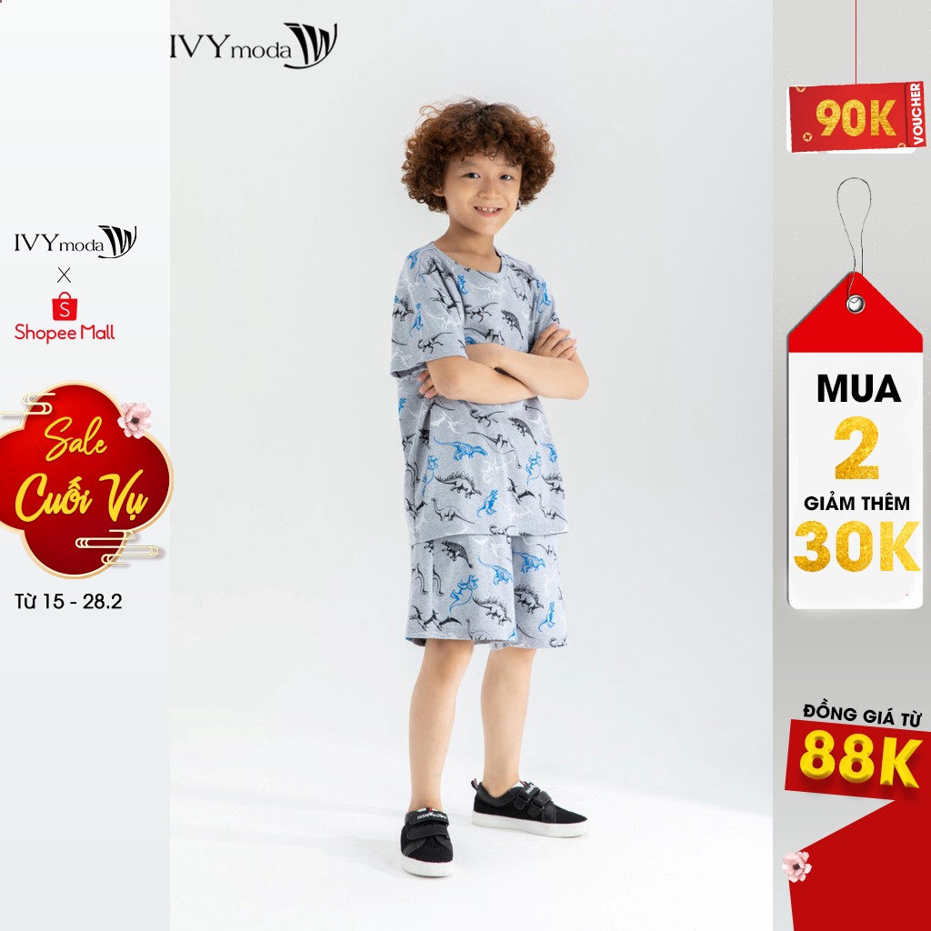 Áo thun (kèm quần) họa tiết động vật IVY moda MS 57K1349