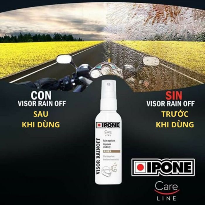 Chai Xịt Chống Bám Nước Kính Mũ Bảo Hiểm - VISOR RAINOFF IPONE - Hàng chính hãng
