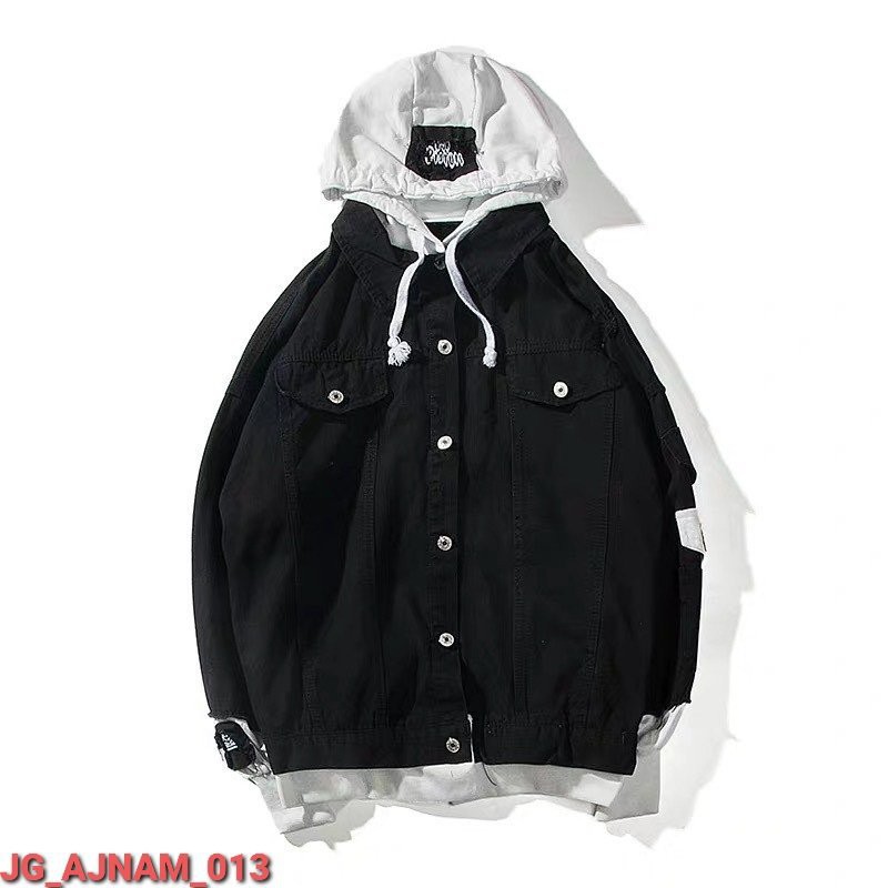 HCM⚡Hot Áo khoác jean nam mũ nỉ đen SIÊU HOT 2021 JG_013