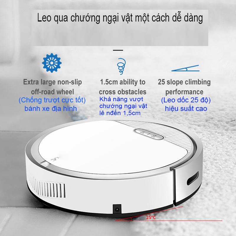 Bảo Hành 15 Tháng Robot Hút Bụi Lau Nhà Thông Minh Tự Động Sạc Pin - Intelligent Robot Cleaner