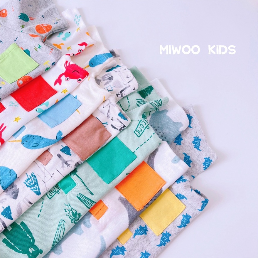 Đồ Bộ Bé Trai Cộc Tay Quần Dài Thun Miwoo Kids Cho Bé